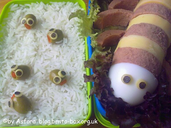 Cootie mama and babies bento